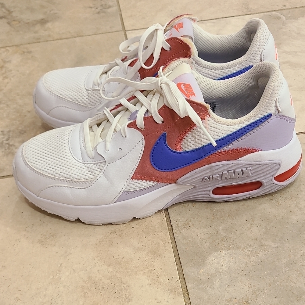 Nike Air White and Coral Sneakers